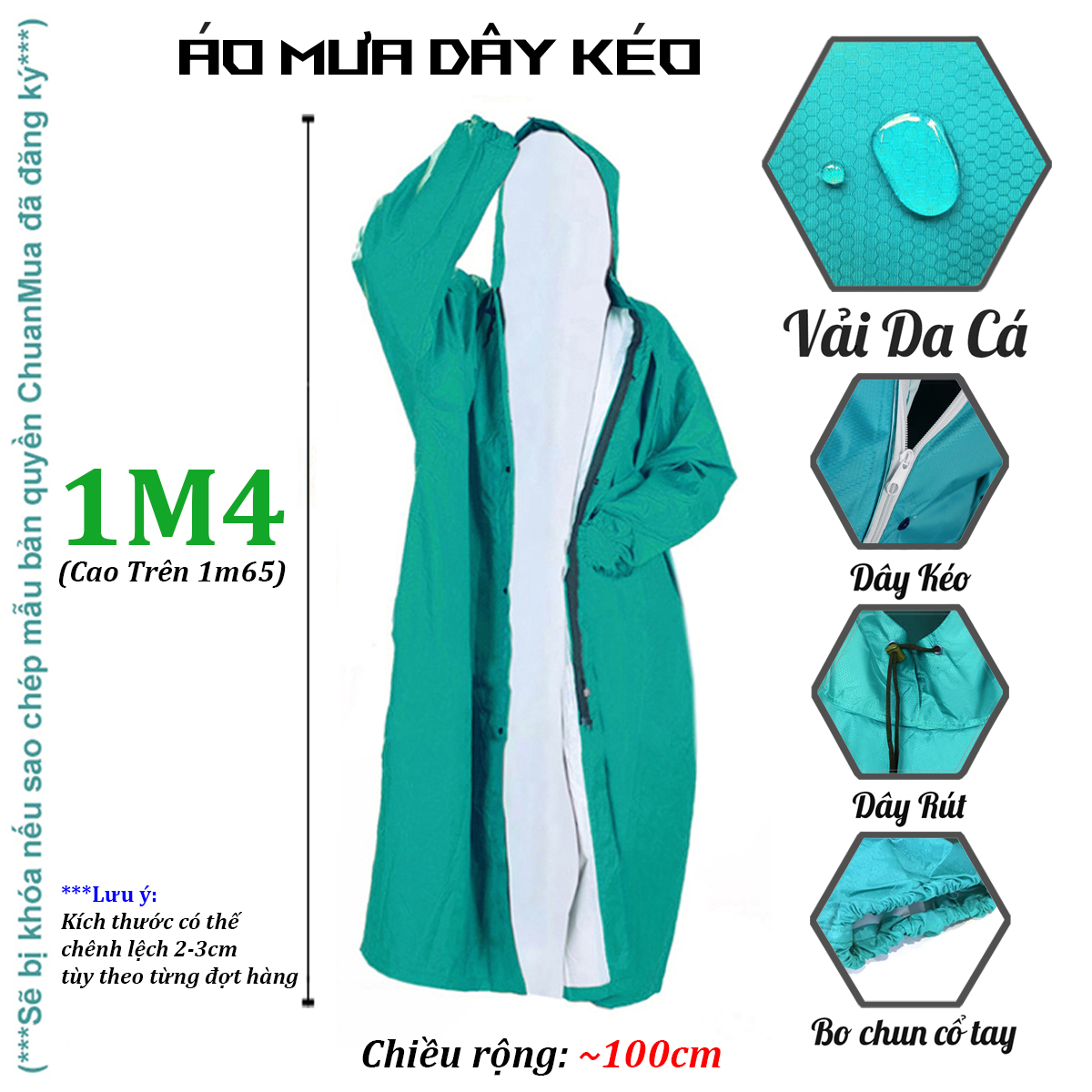 Kojmac premium 1m4 1M2 honeycomb fish skin windbreaker zipper raincoat (fashion raincoat, fashion trench raincoat, aoban, men and women waterproof raincoat, the raincoat sealed the people did not split. .. Top) \ n
