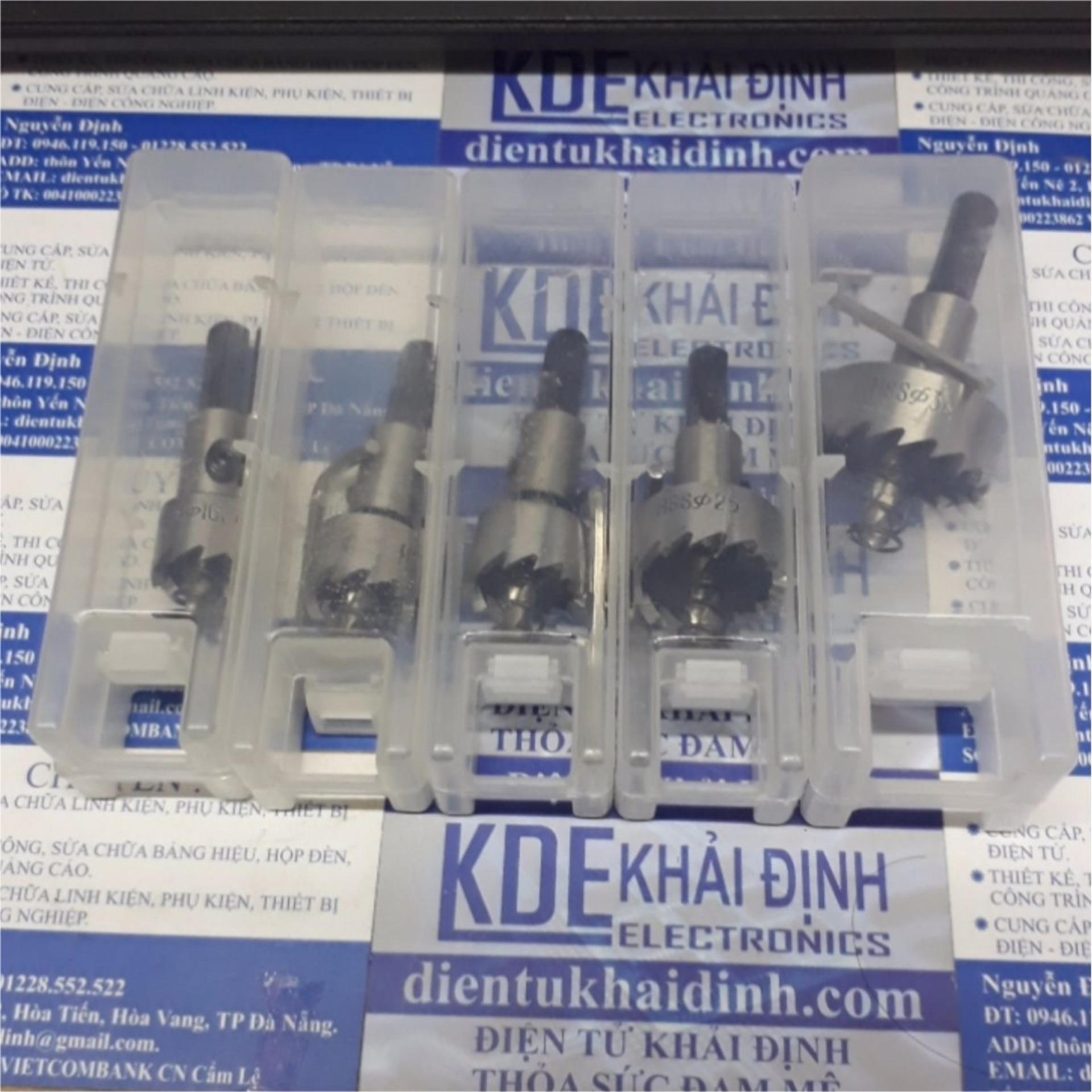 Hộp 5 mũi khoan thép lỗ lớn hss lỗ 16, 18.5, 20, 25, 30mm kde4639