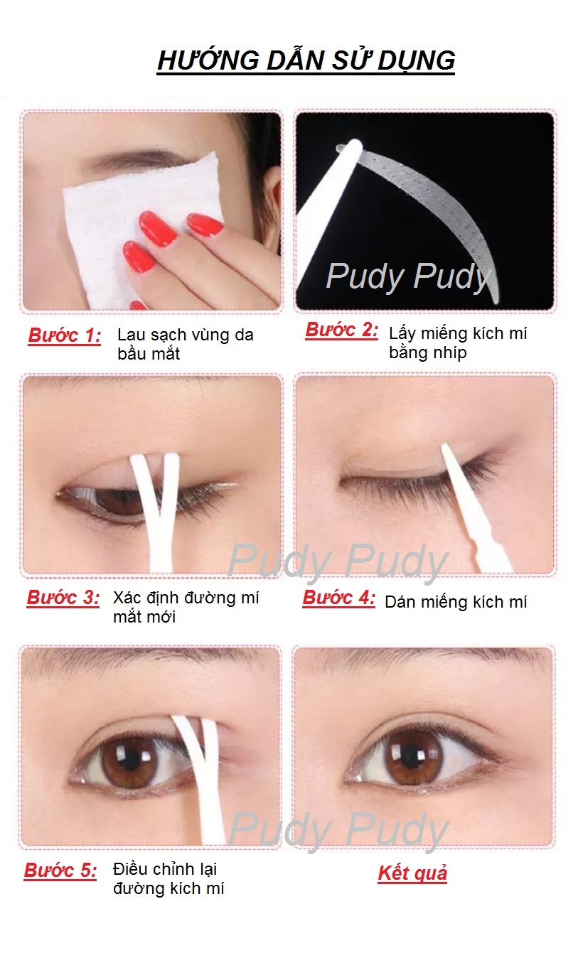 Vỉ 20 miếng dán kích mí trong suốt (có keo dán sẵn)