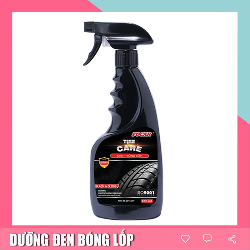 Xịt dưỡng đen bóng lốp, dưỡng bóng lốp, dưỡng đen lốp, xịt phục hồi lốp, dưỡng đen bóng ô tô FOCAR Tire Care 500ml