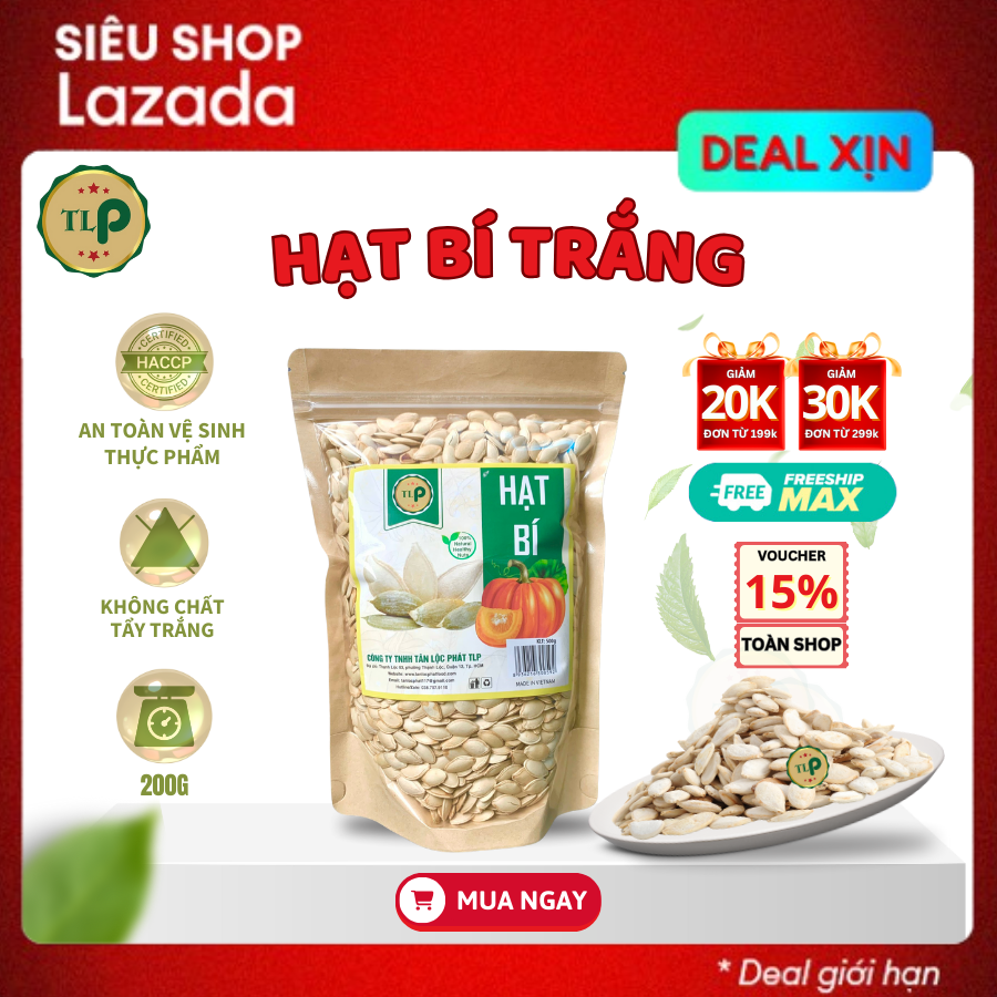 Hạt bí trắng tân lộc phát - bịch 200g