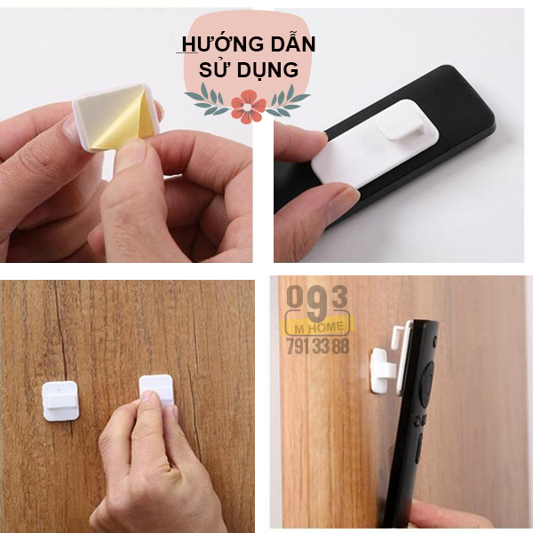 [HCM]Combo 4 Móc Dán Tường Móc Treo Gắn Tường remote