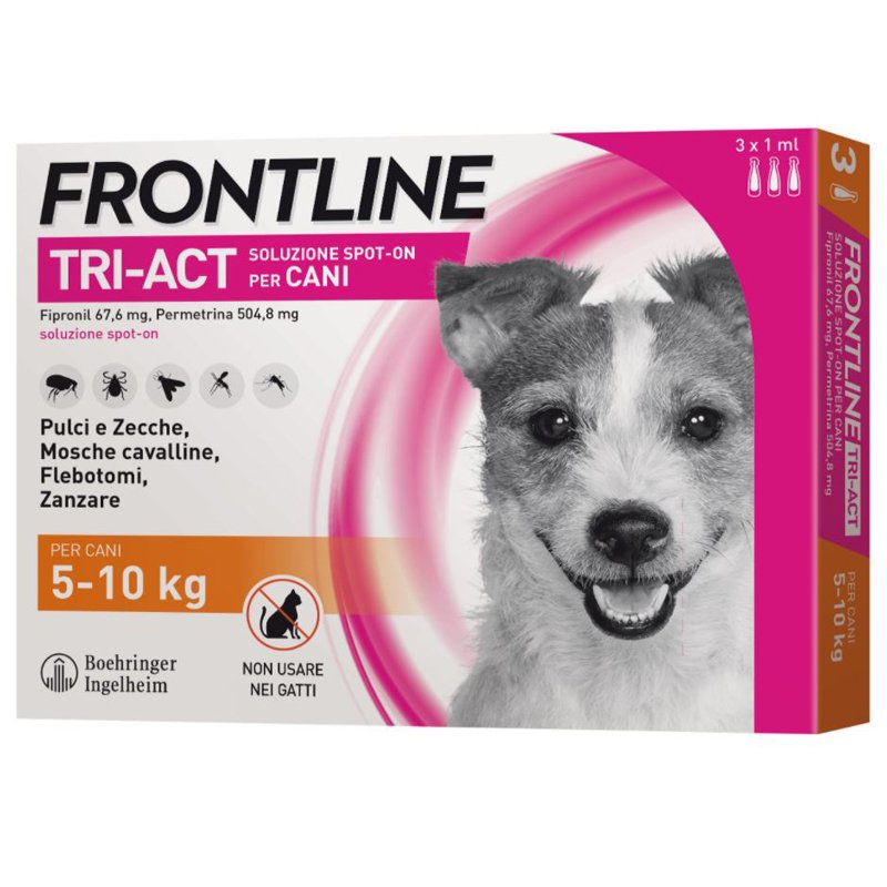 FRONTLINE TRI-ACT: TRỊ VE, RẬN, RUỒI, MUỖI CHO CHÓ ( hộp 3 tuýp)