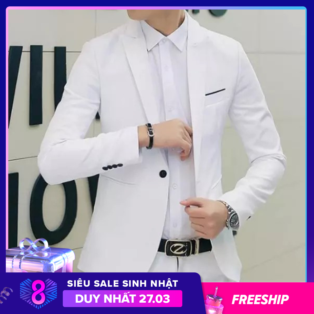 Áo vest nam màu trắng mẫu đơn giản form ôm body áo lẻ không quần