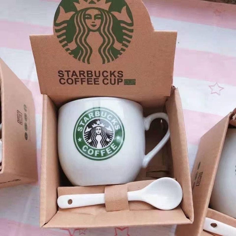 Set cốc sứ và bình giữ nhiệt Starbuck decor
