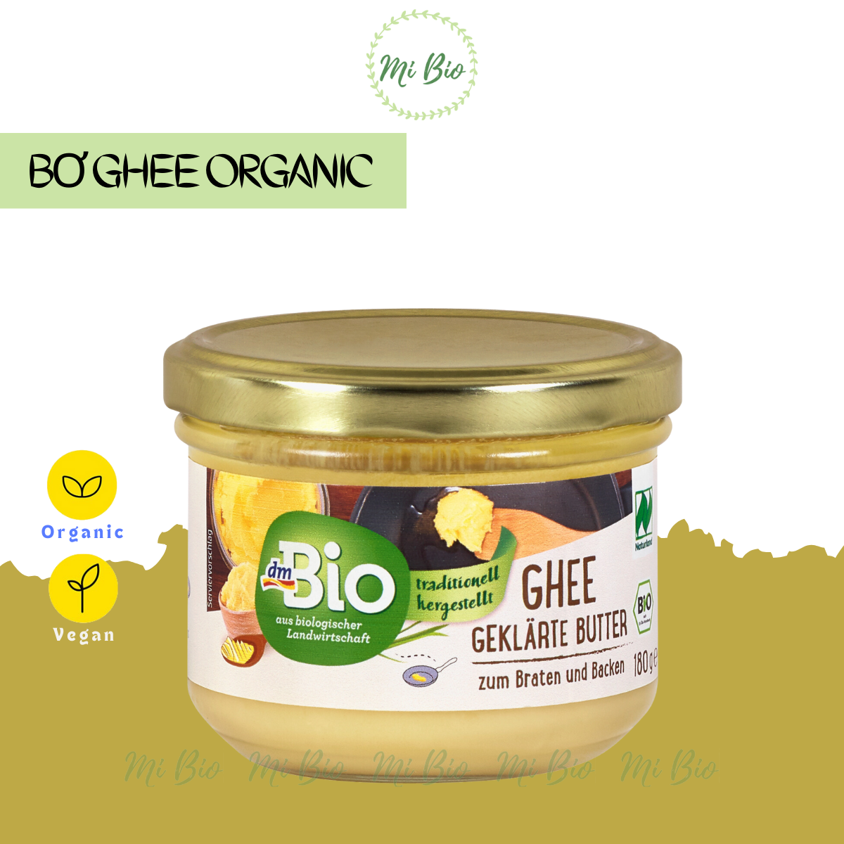 Bơ Ghee Rossmann hữu cơ 180gr dmBio enerBio - Ăn Kiêng - Giảm Cholesterol - Ăn thực dưỡng - OrganicStores
