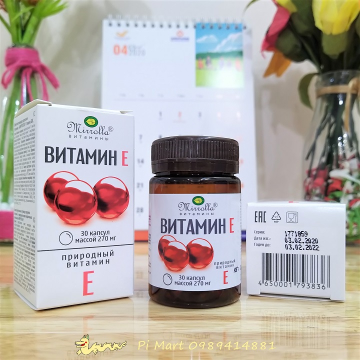 Vitamin E đỏ Mirroll Nga 270mg