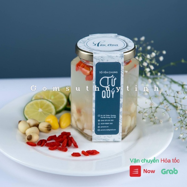 Hũ thủy tinh lục giác 180ml đựng thực phẩm