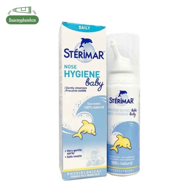 [HCM]Nước biển xịt mũi cho trẻ sơ sinh Sterimar baby chai 50ml nhập khẩu