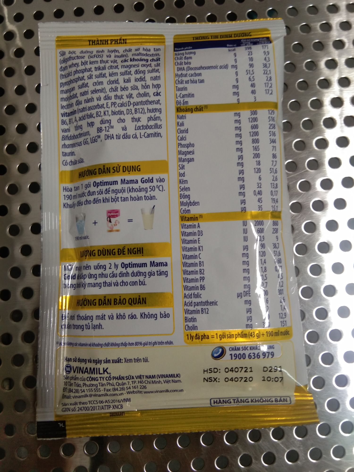 [HCM]Sữa bầu Optimum Mama Gold lon 400g