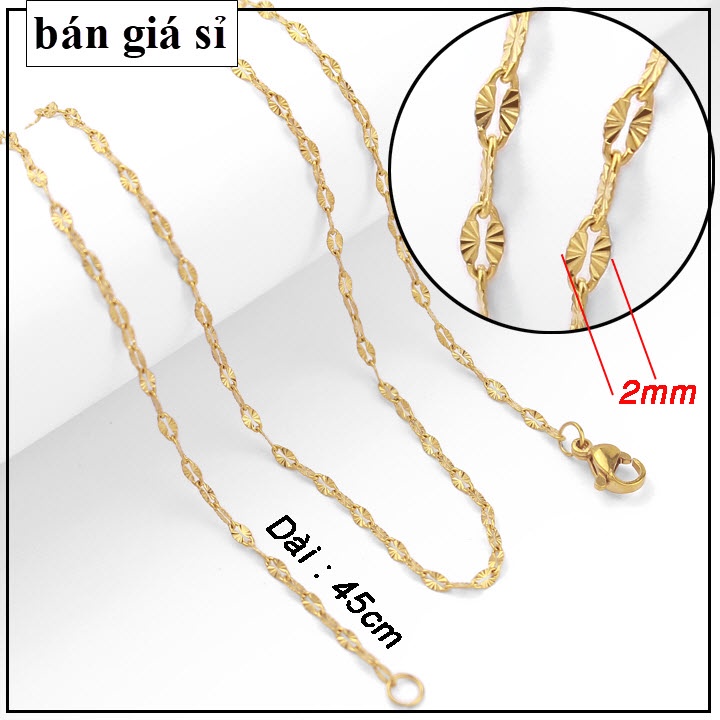Dây chuyền nữ hàn quốc đẹp bằng titan lá me chiếu sáng lấp lánh - DCTT22006