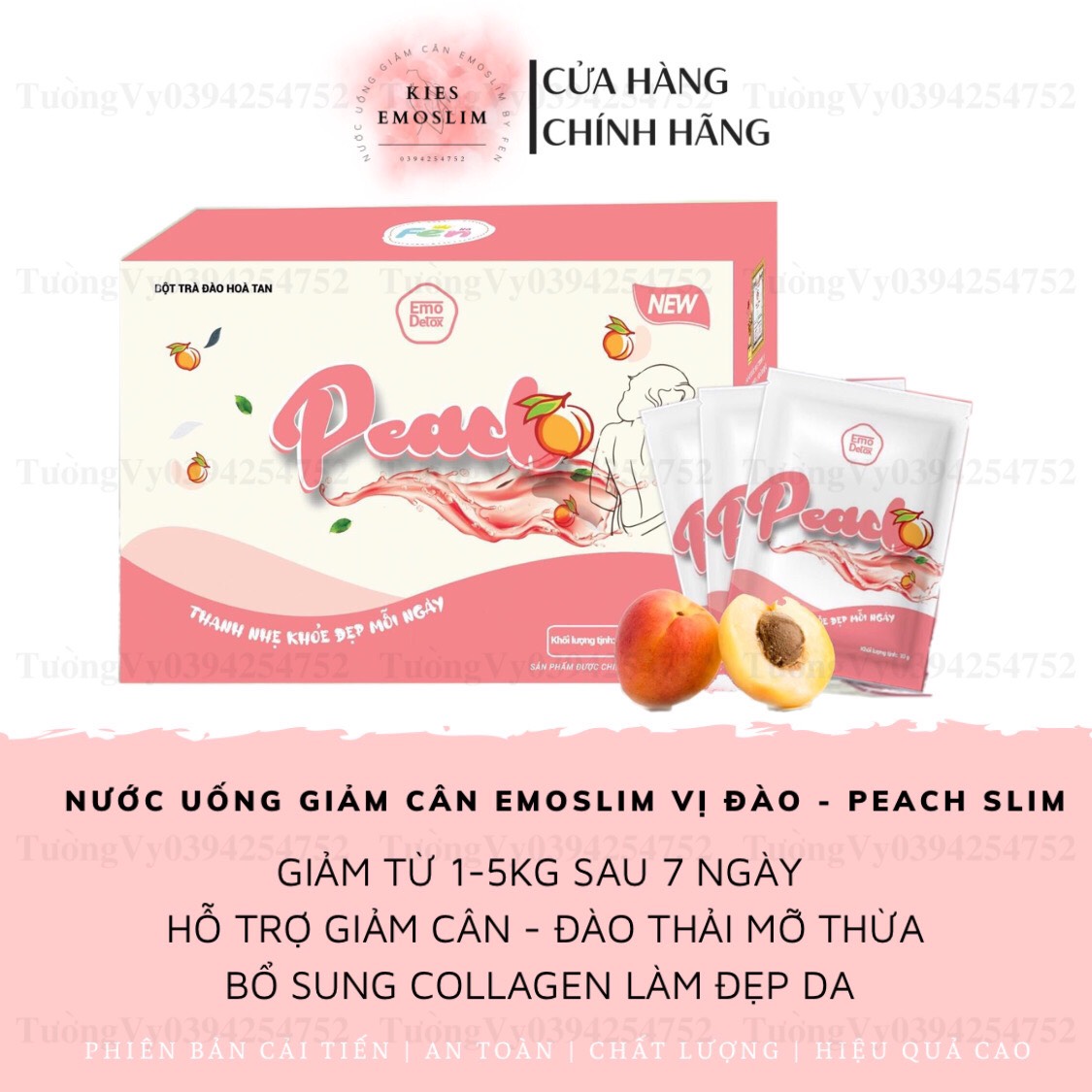 ✨ Combo sỉ 10hộp Giảm Cân Emoslim By Fen [ Ib Mix Vị ]