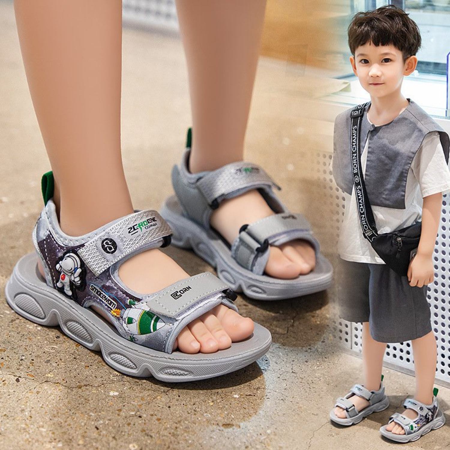 Dép Sandal Bé Gái Quai Hậu Dán Thể Thao Siêu Nhẹ, Êm Chống Trơn Cho Trẻ Em  Học Sinh 6 - 12 Tuổi Đi Học Đi Biển Mùa Hè – Gsd9002 giá