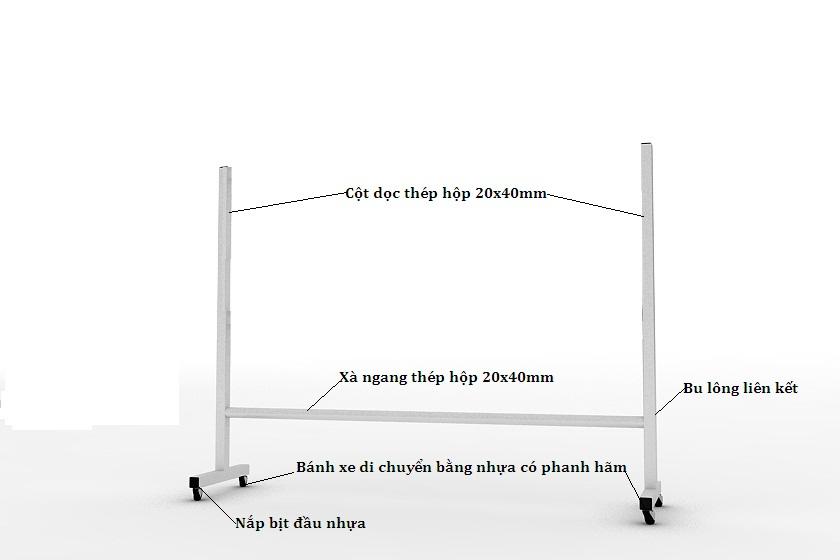 Bảng từ trắng di động 1 mặt 80x120cm
