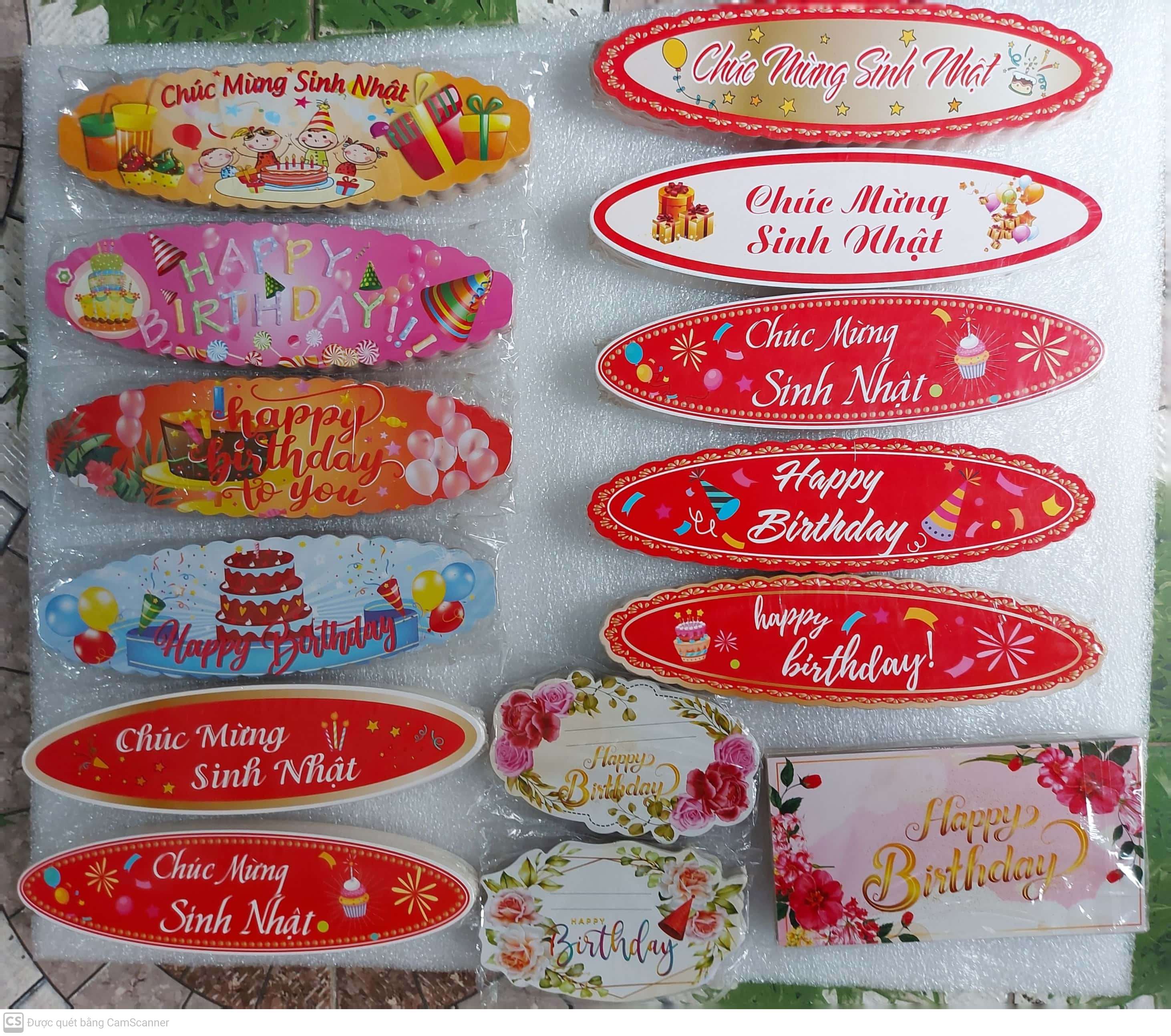 Banner, Chữ (thiệp) chúc mừng sinh nhật size trung & lớn