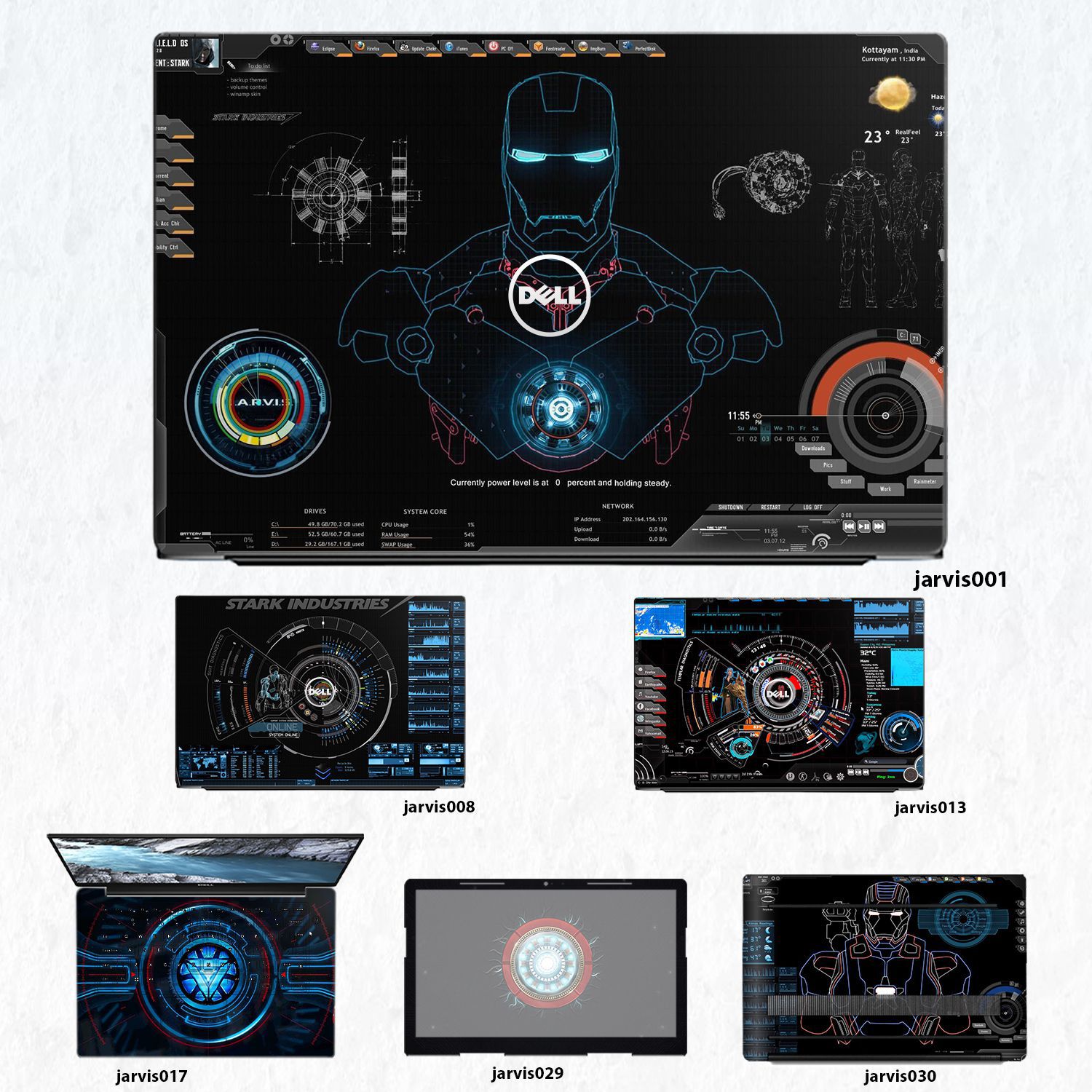 Decal Skin dán Laptop Dell mẫu Jarvis (inbox mã máy cho shop)