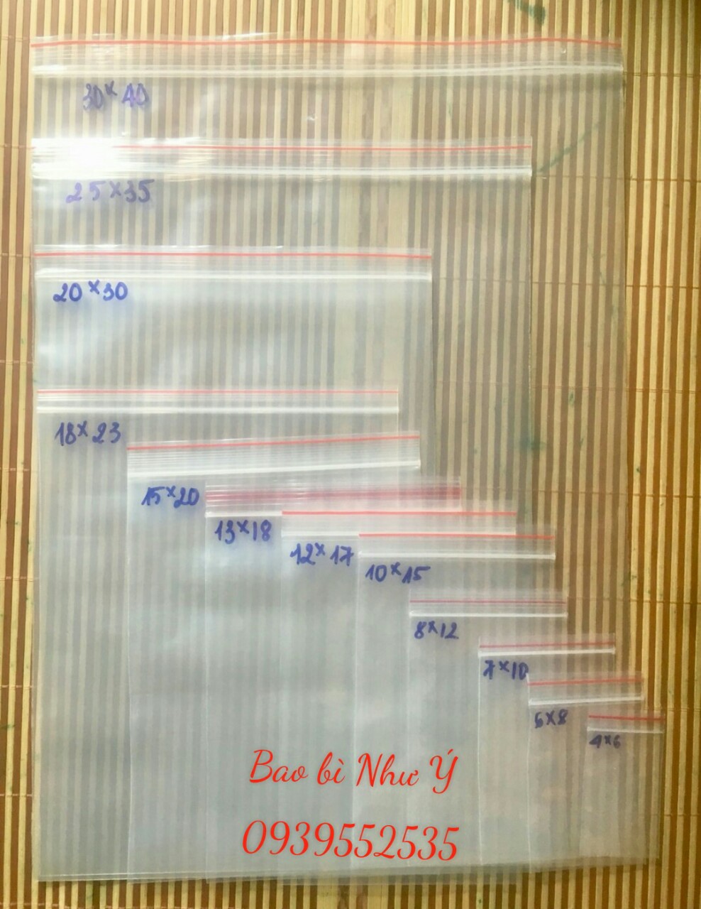 [500GR/SIZE] TÚI ZIPPER VIỀN CHỈ ĐỎ, ĐỰNG BỘT, BÁNH/HÀNG ĐẸP, CHẤT LƯỢNG