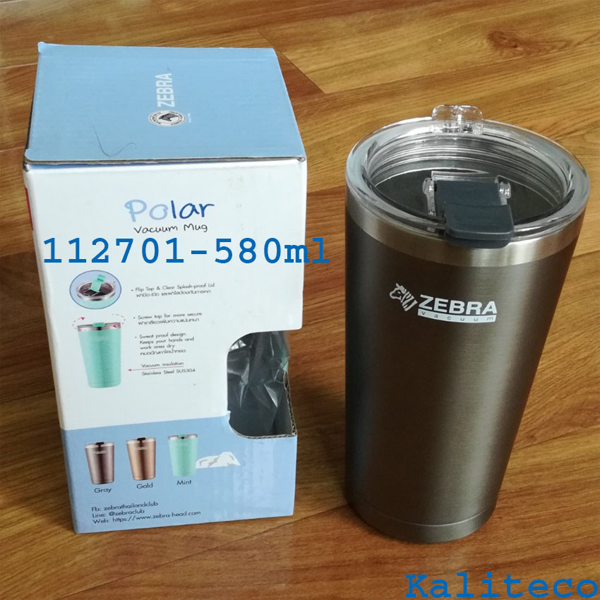 Ly giữ nhiệt inox zebra tặng kèm túi 580ml 112701 polar-kaliteco