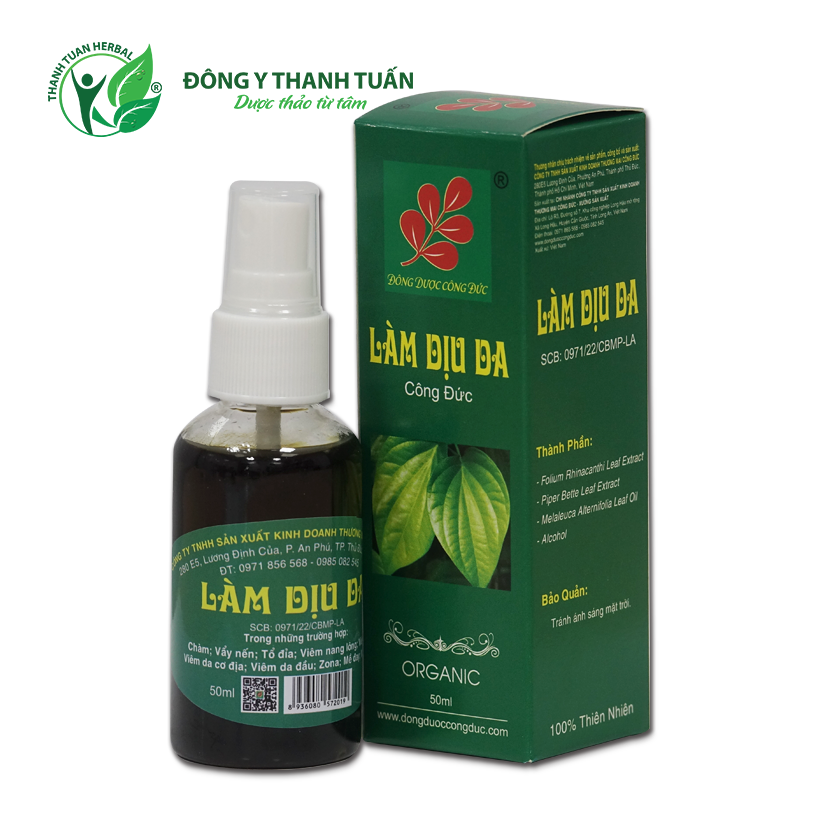 Xịt làm dịu da công đức - chuyên cho da khô ngứa chàm, eczema, vẩy nến, viêm da cơ địa