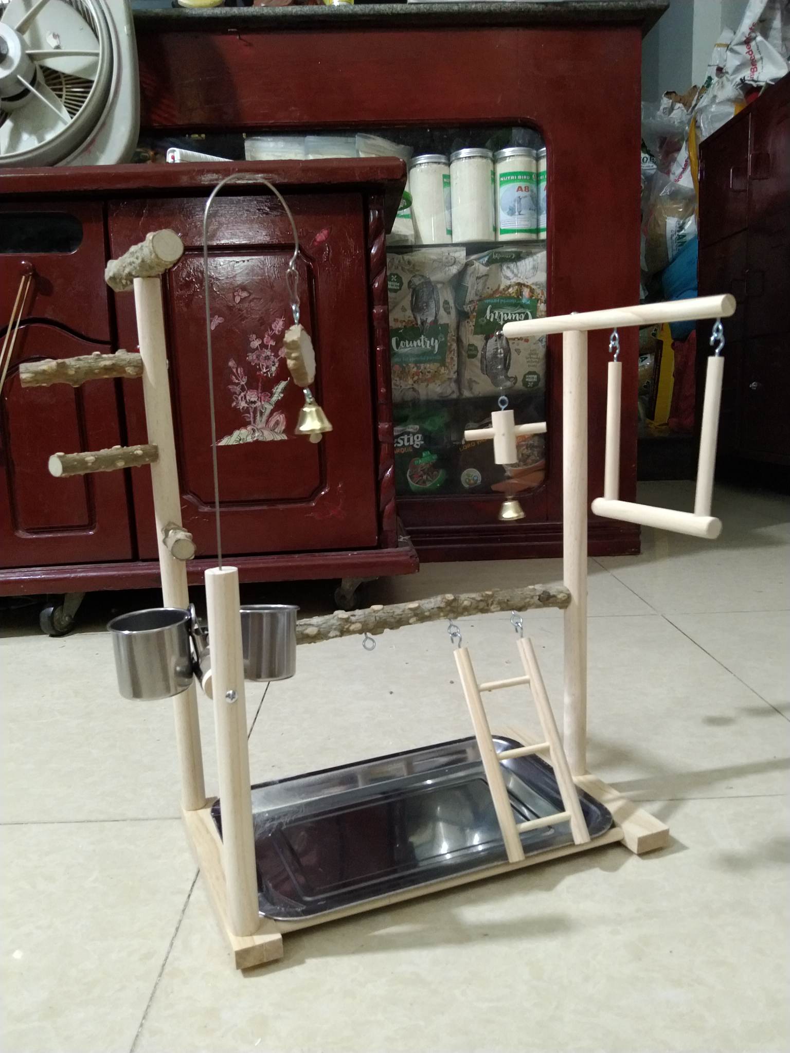 1 bộ cầu đứng kết hợp cây đứng bằng gỗ gạo ..