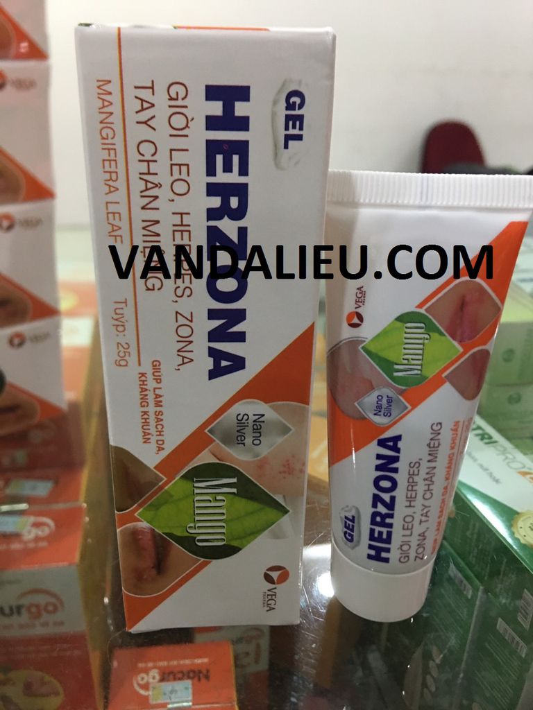 GEL HERZONA TUÝP 25G - GIÚP LÀM SẠCH DA , KHÁNG KHUẨN TRONG CÁC BỆNH GIỜI LEO, HERPES , ZONA , TAY CHÂN MIỆNG