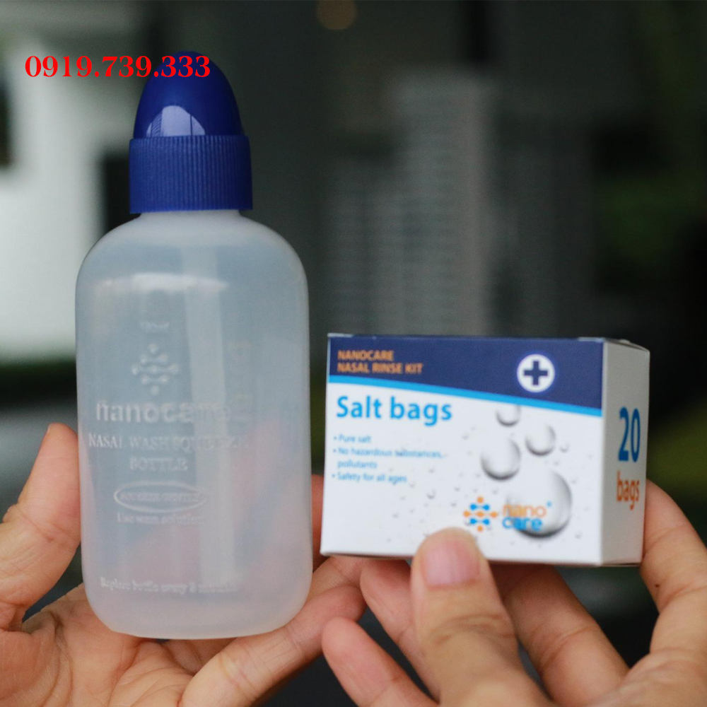 Bình rửa mũi Nanocare kèm 20 gói muối