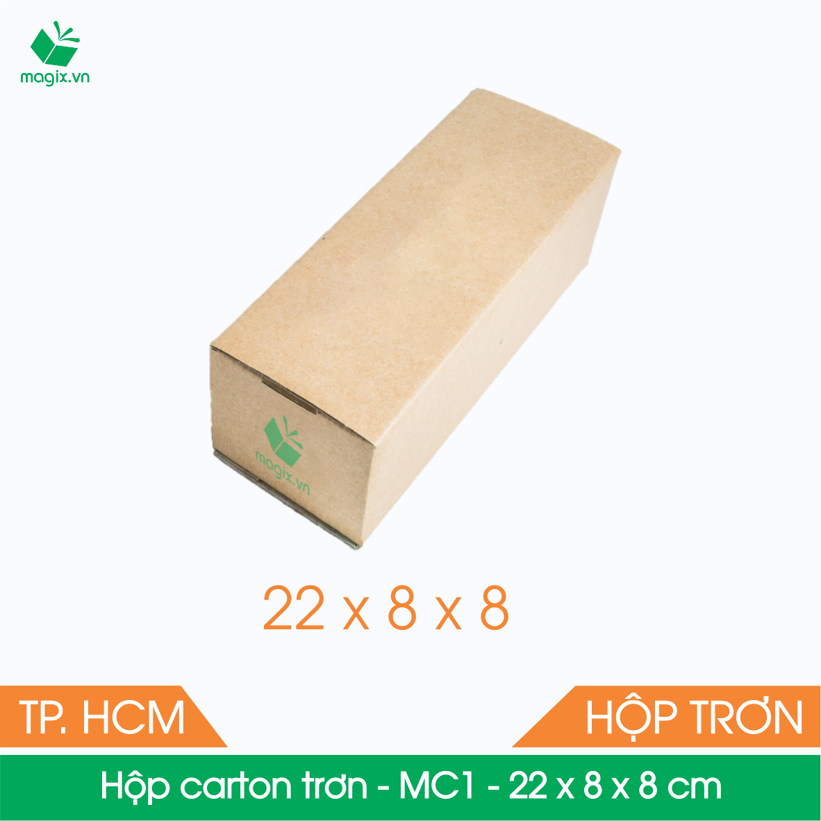 MC1 - 22x8x8 cm - 50 Thùng hộp carton trơn đóng hàng
