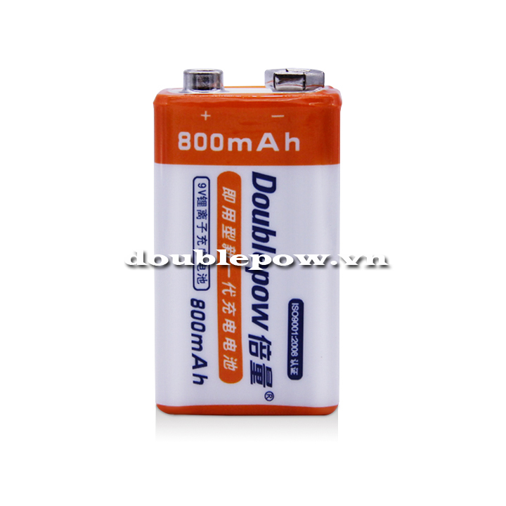 Pin sạc 9V-6F22 Doublepow 800mAh dung lượng thật