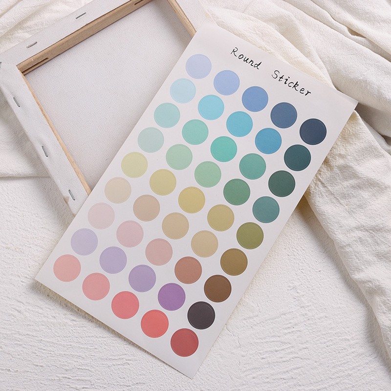 set 4 tờ sticker tròn dot deco dễ thương