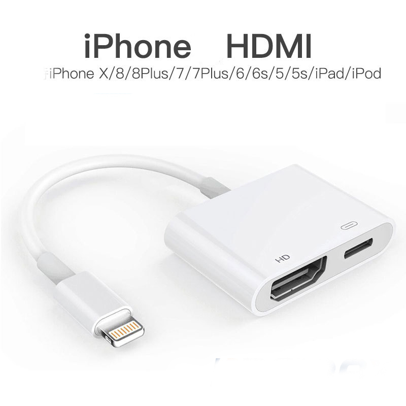 HDMI cho Iphone dây kết nối tivi với điện thoại iphone và ipad qua cổng HDMI cáp kết nối điện thoại với tivi cáp lightning to HDMI (TRẮNG-ĐẮT)