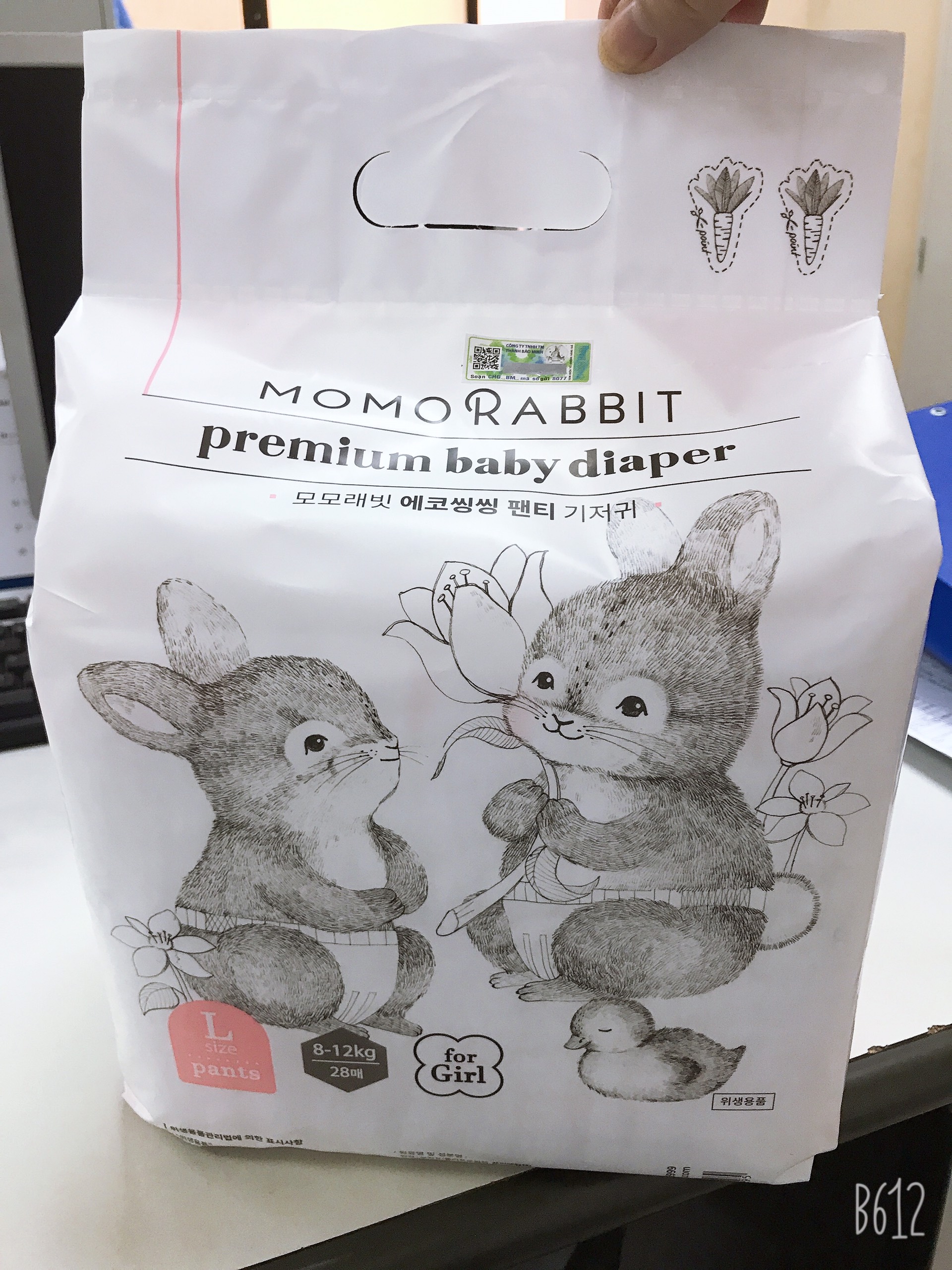 [CHÍNH HÃNG] Bỉm Dán Momo Rabbit Nội Địa Hàn Đủ Size S36/M32/L30