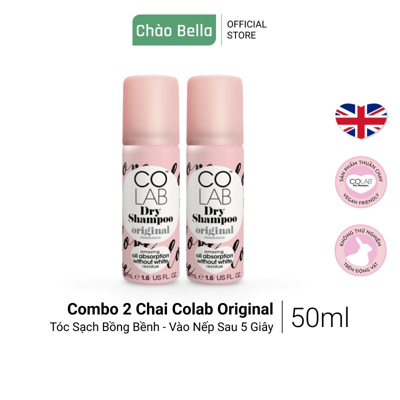 [Colab] Combo 2 Chai Dầu Gội Khô Colab mùi Original 50ml/chai