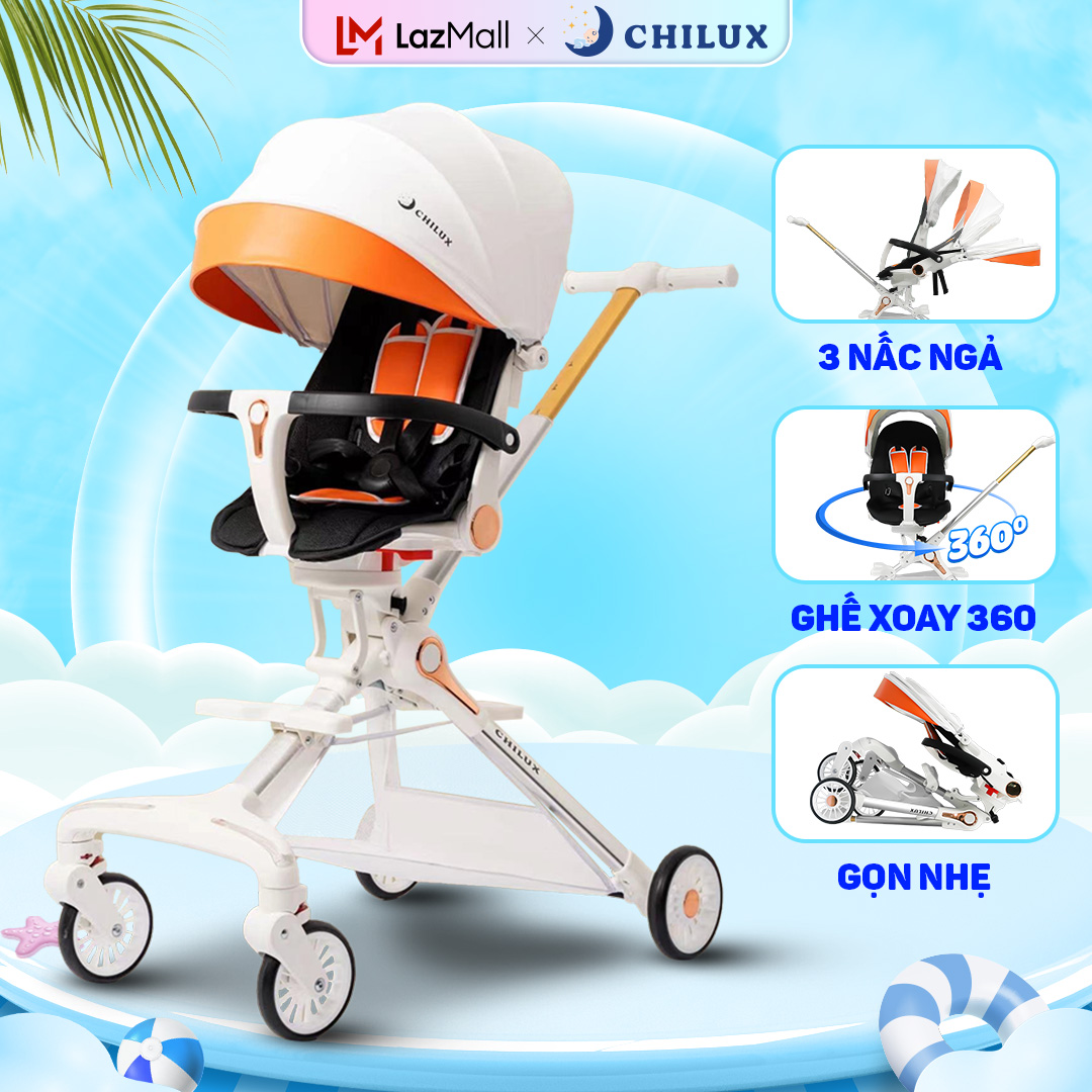 Xe đẩy gấp gọn cho bé CHILUX M06 - Có đèn phát sáng
