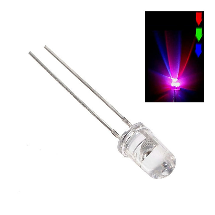 Gói 5 LED 7 MÀU 5MM 2 CHÂN NHẤP NHÁY