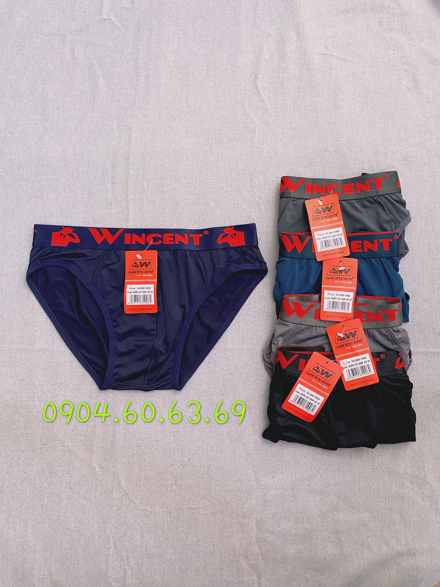 Set 5 quần lót cao cấp lưng bóng wincent lưng to