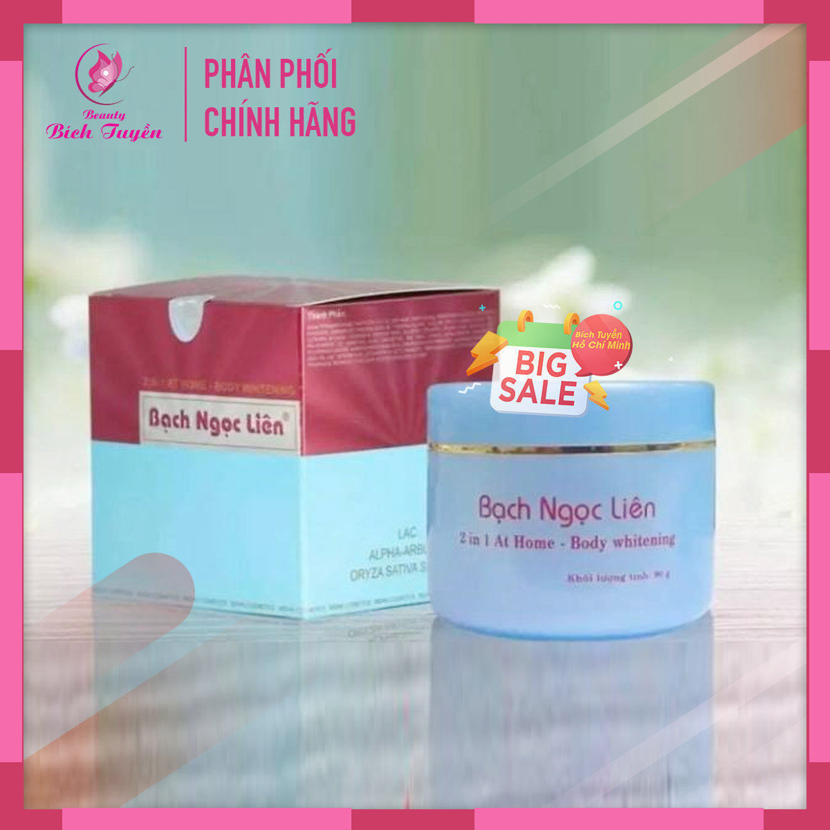 Ngoc Lien Ward 2 in 1 full body whitening cream at home-body whitening cream 90g-Ngoc Lien Xanh - Bach Ngoc Lien Xanh
