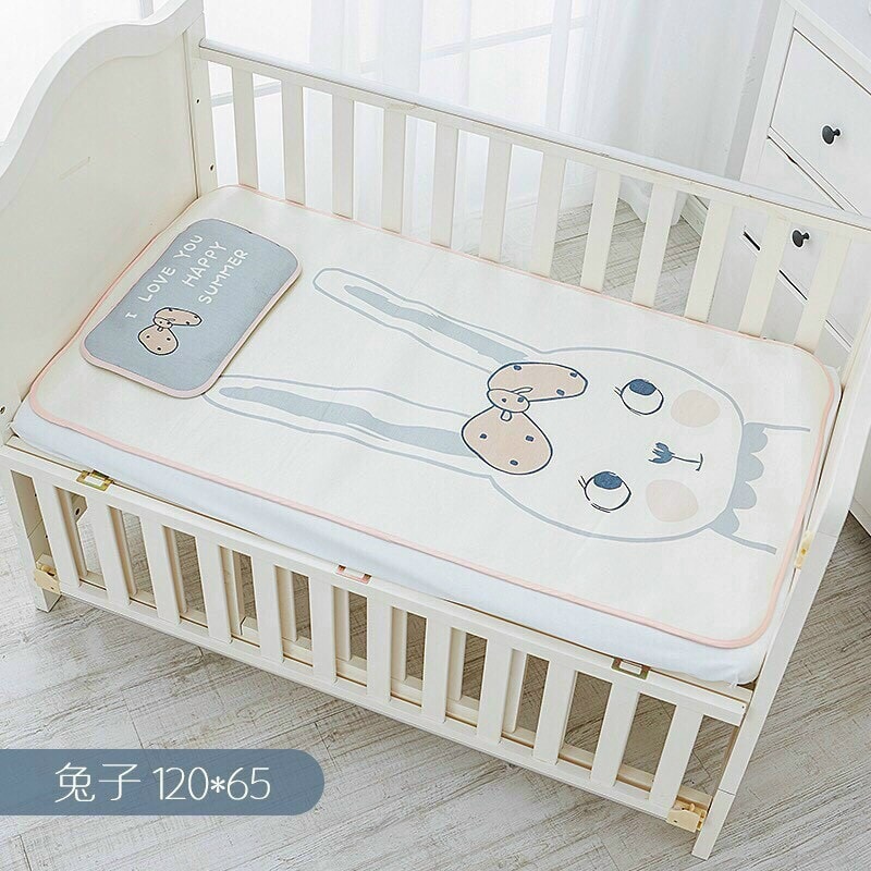 Chiếu lụa điều hoà Muslin Trees cao cấp 60x 120cm (Tặng kèm gối ) cho bé sơ sinh