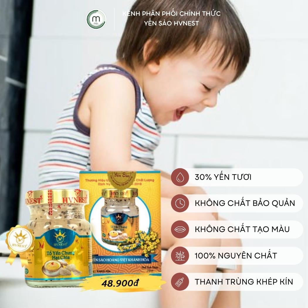 Yến chưng hạt chia Nha Trang, Khánh Hòa - Hoàng Việt, giàu Omega 3-6-9, chất xơ cực kì cao, đạm chất lượng cao, chất chống oxy hóa, giàu khoáng chất. tăng sức đề kháng, giảm táo bón cho bé hũ 70ml