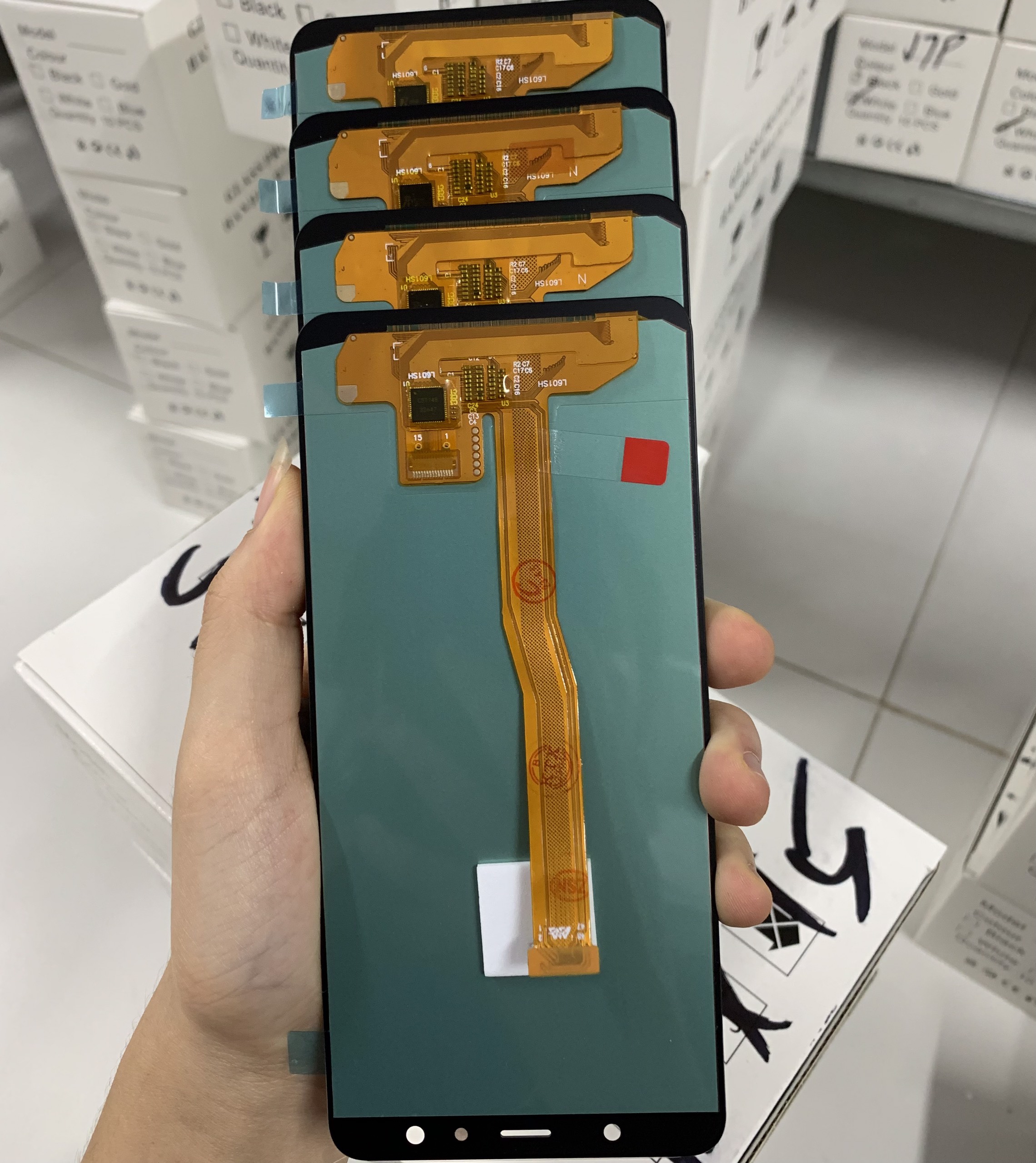 Màn hình oled (2ic) rời Galaxy A7 - 2018 / A750 màu đen, (chất lượng như zin)