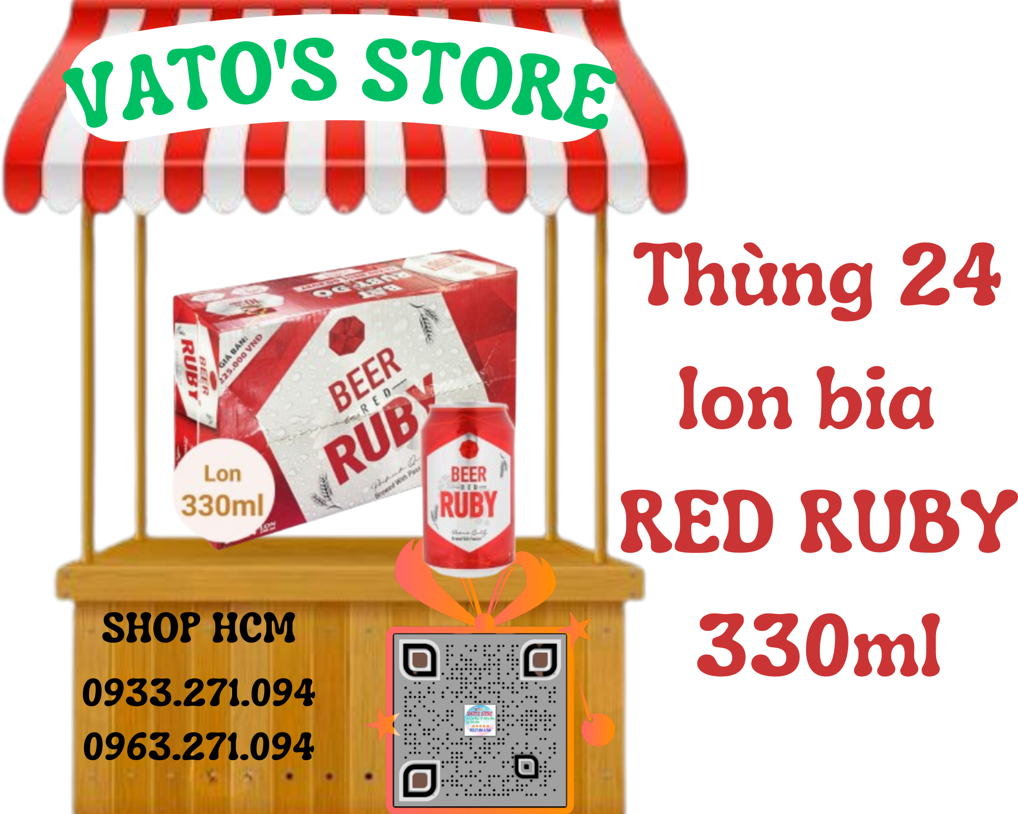 Bia red RUBY lon 330ml