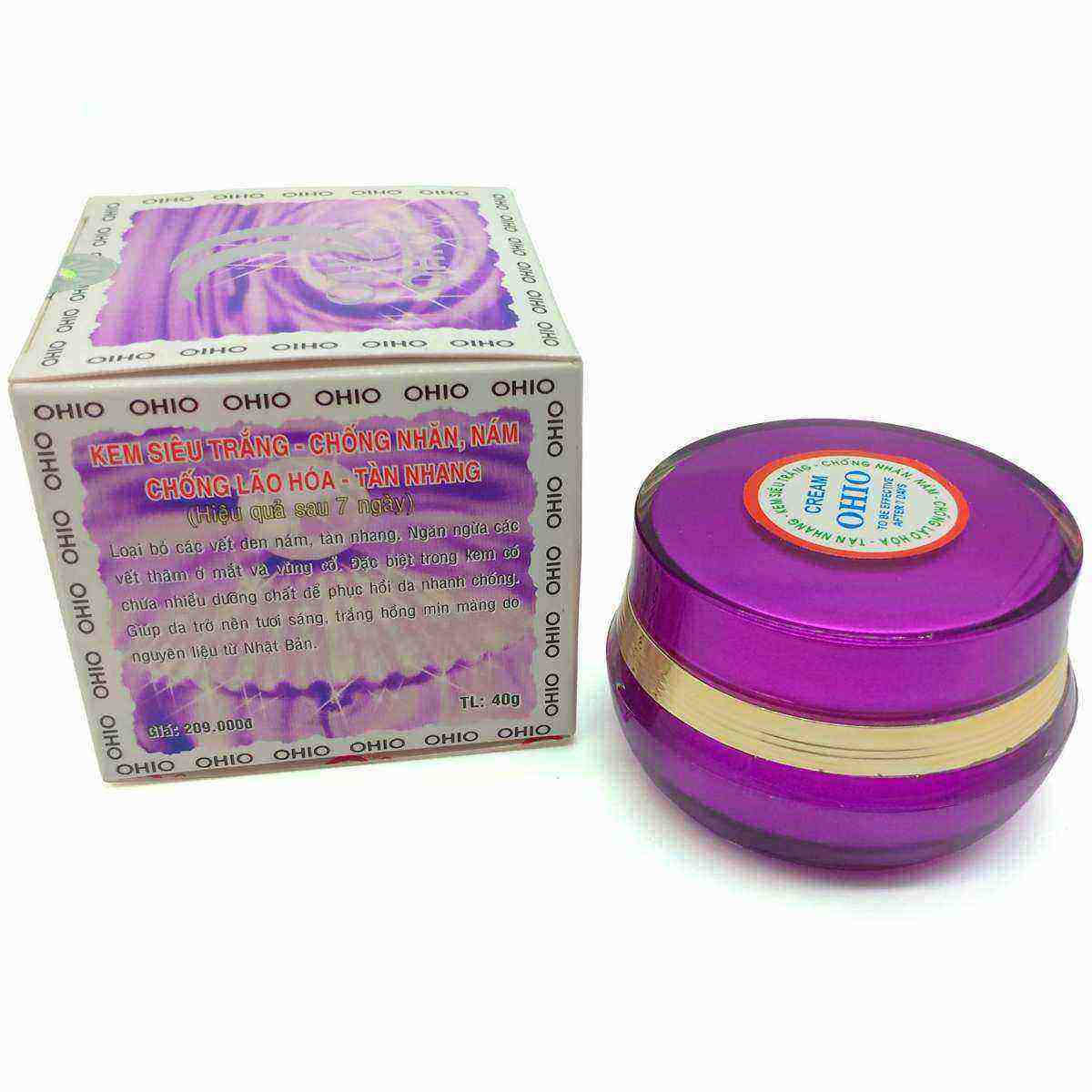 [HCM]Kem siêu trắng - Chống nhăn - Nám - Chống lão hóa - Tàn nhang Ohio Ốc Sên New Day 40g (Trắng - Tím)