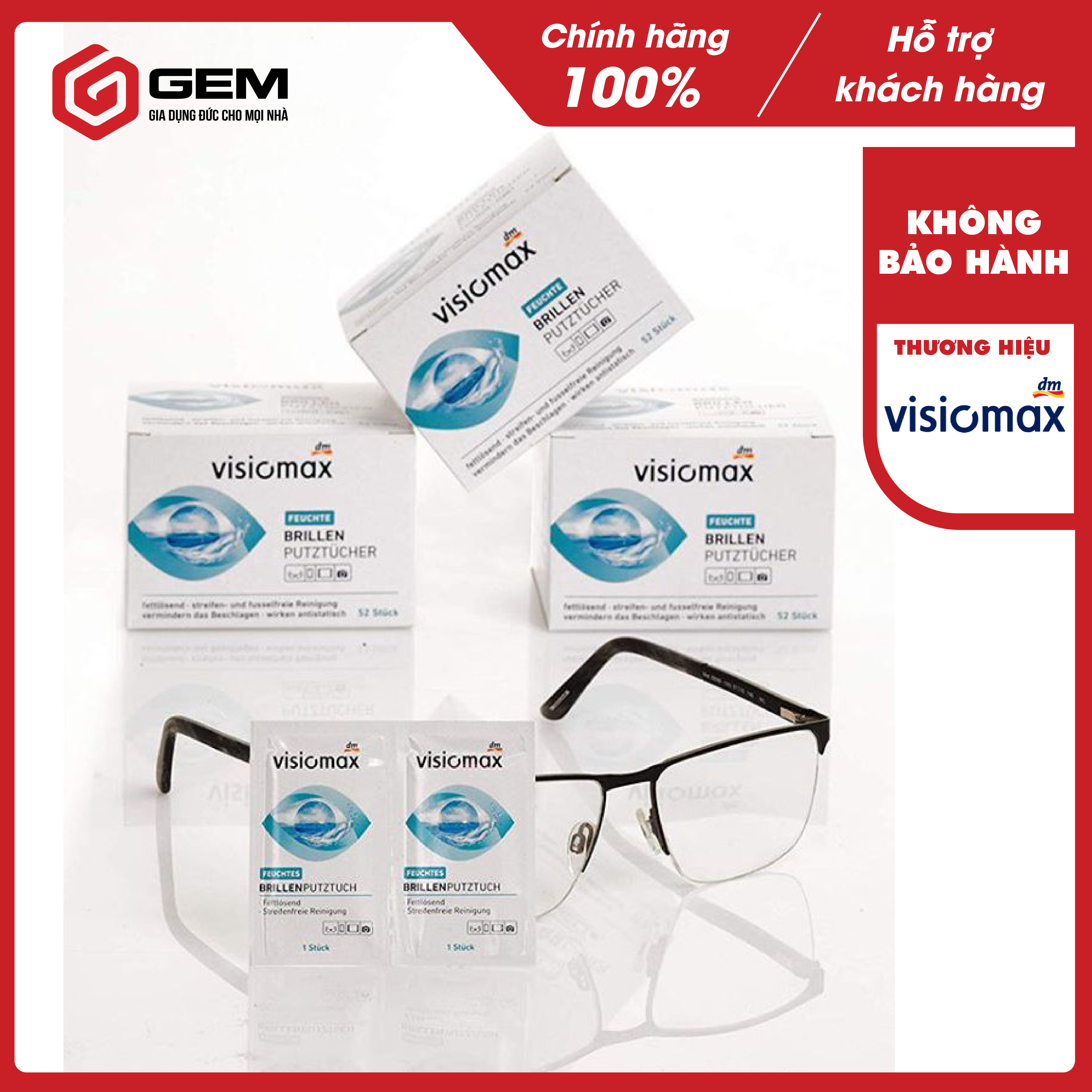 [Hàng Đức] Khăn giấy lau kính VISIOMAX