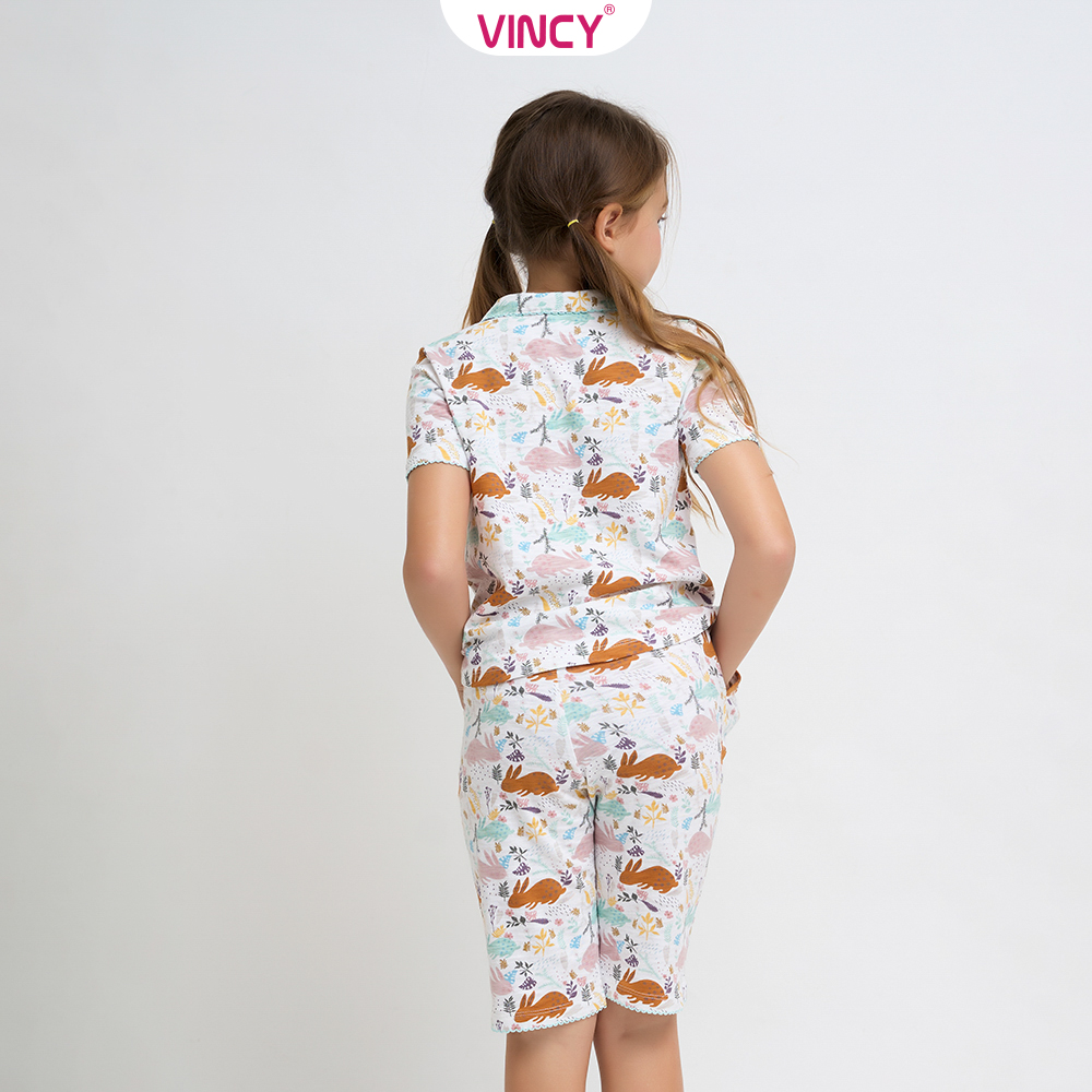 [Mua 3 giảm 20%, mua 2 giảm 15%] Bộ Đồ Thun Lửng Bé Gái Vincy KTL022W11