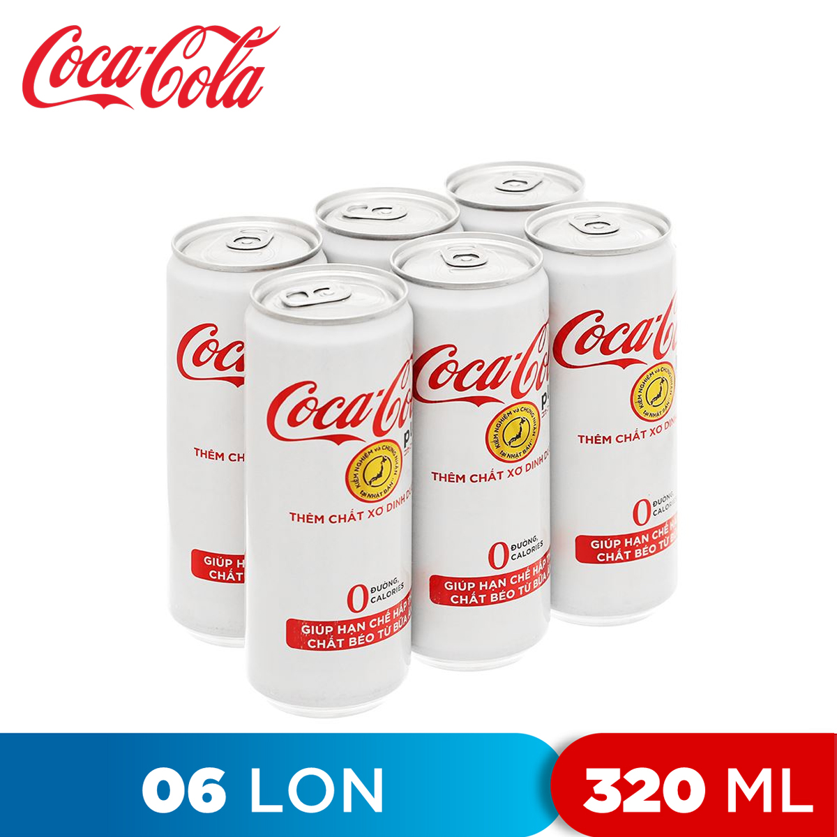 Lốc 6 lon nước ngọt coca cola plus 320ml
