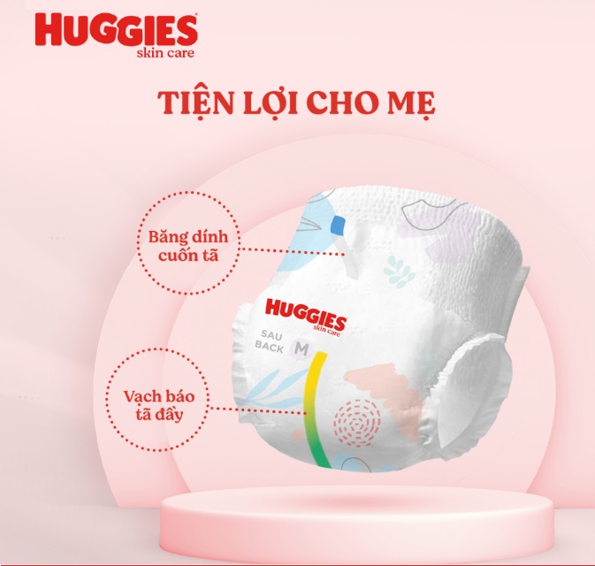 Bỉm / Tã quần Huggies size L104 (L96 + 8 miếng) - mẫu mới Skin Care  mỏng 2mm