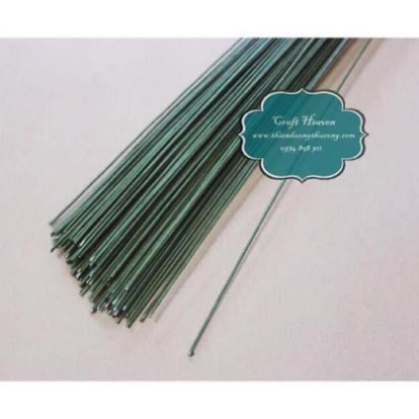 combo 20 Que Kẽm Bọc Nhựa, Kẽm làm Cành Làm Hoa Giấy Nhún, Hoa Len kích thước 2m, dài 60cm, 40cm, 30cm