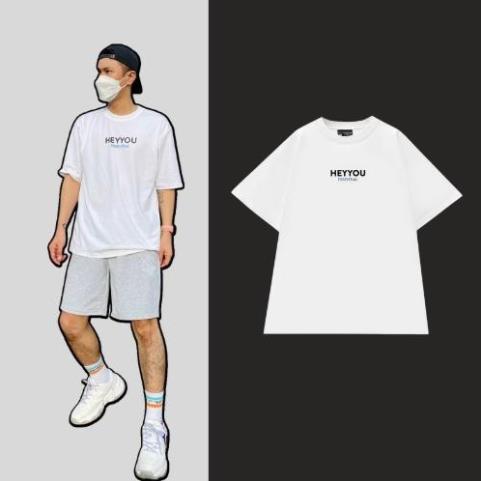 Áo thun Heyyou Essential đen và trắng form rộng