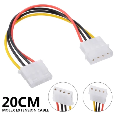 1pc High Quality 4 Pin Molex Power Connector Adapter Cable Computer Power Supply Extension Cable Accessories