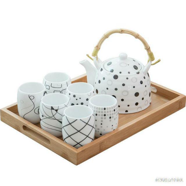 Combo bộ ấm chén gốm sứ kèm khay gỗ, hàng đẹp độc lạ