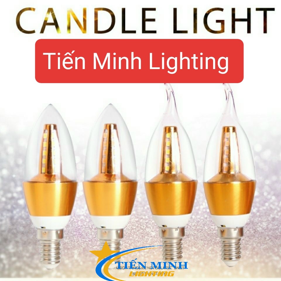 Bóng đèn nến E27/E14 siêu sáng, dùng trang trí cầu thang, vách tường, đèn chùm các loại